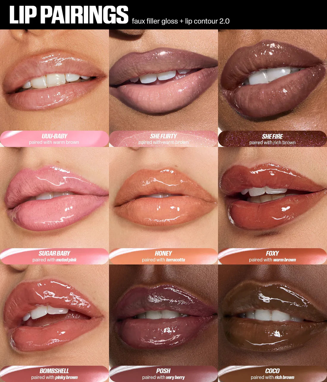 Huda Beauty FAUX FILLER EXTRA SHINE LIP GLOSS foxy