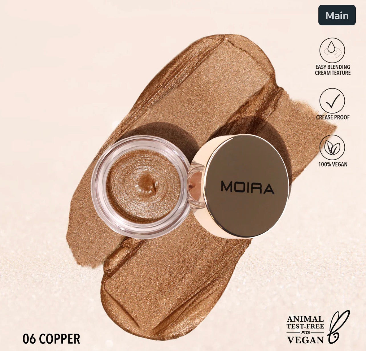 Moira EVERLUST SHIMMER CREAM SHADOW (006, COPPER)