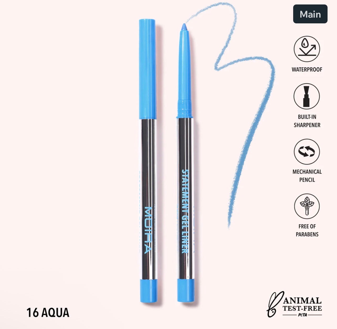 Moira STATEMENT GEL LINER (016, AQUA)