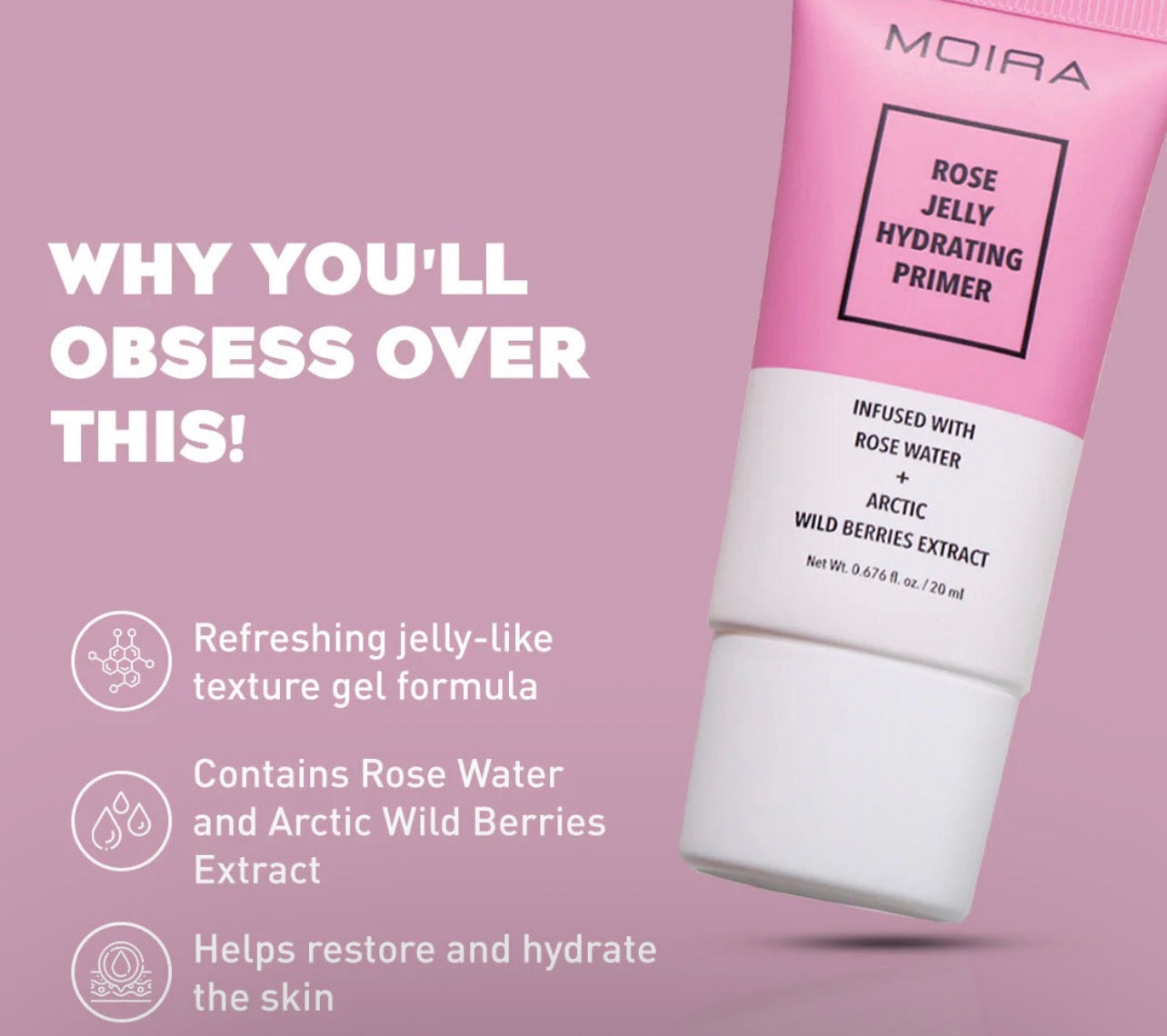 Moira Complete Facial Primer (004, Rose Jelly Hydrating Primer)