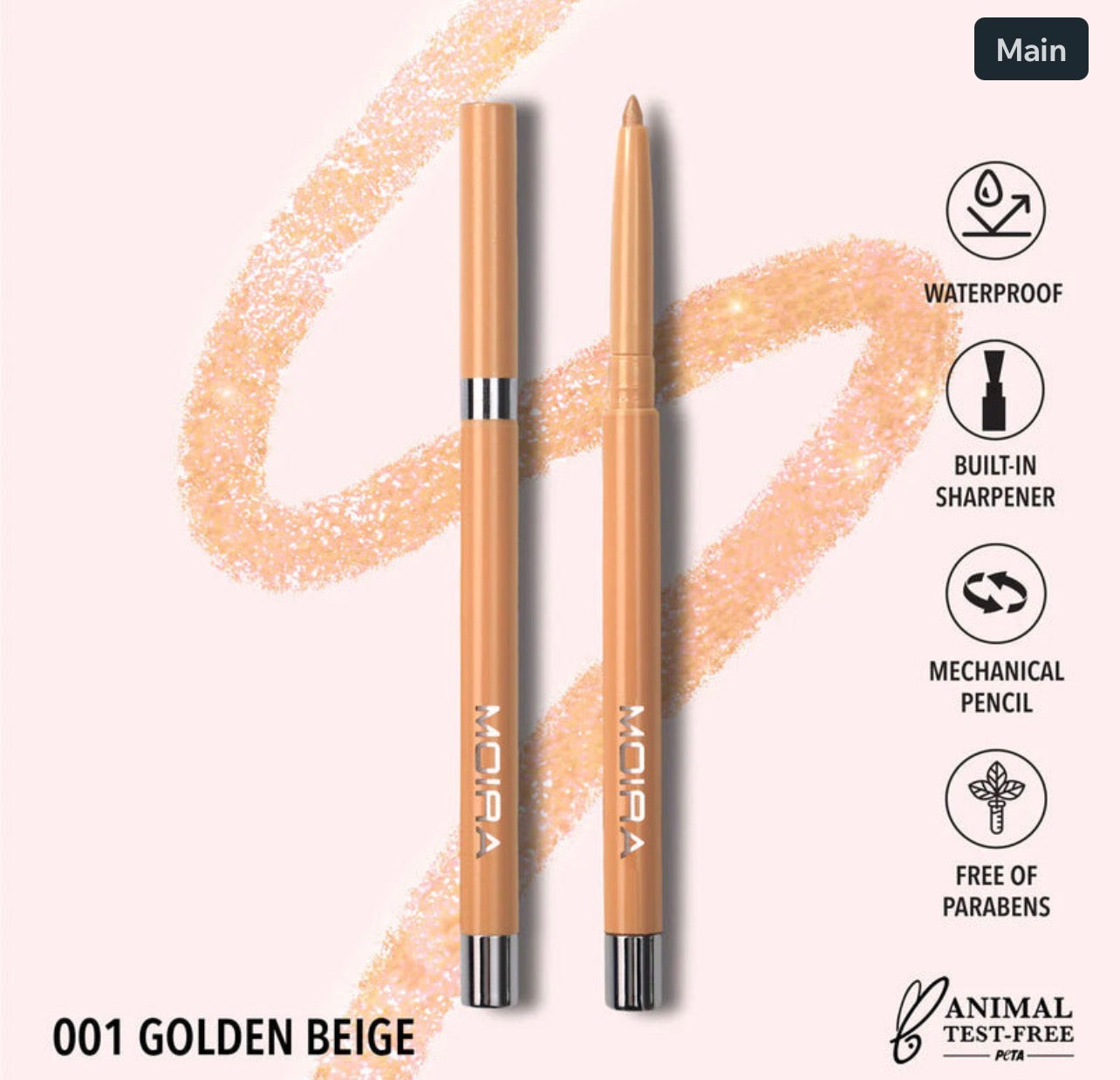 MOIRA- STATEMENT SHIMMER LINER 01Golden beige