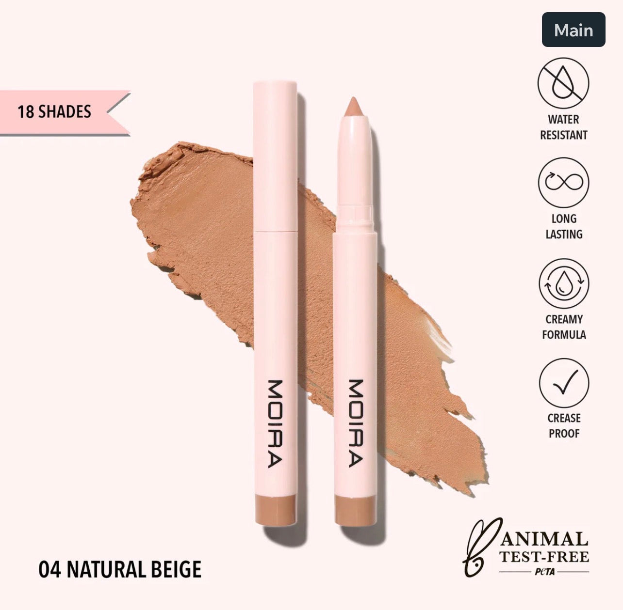 Moira AT GLANCE STICK SHADOW (004, NATURAL BEIGE)