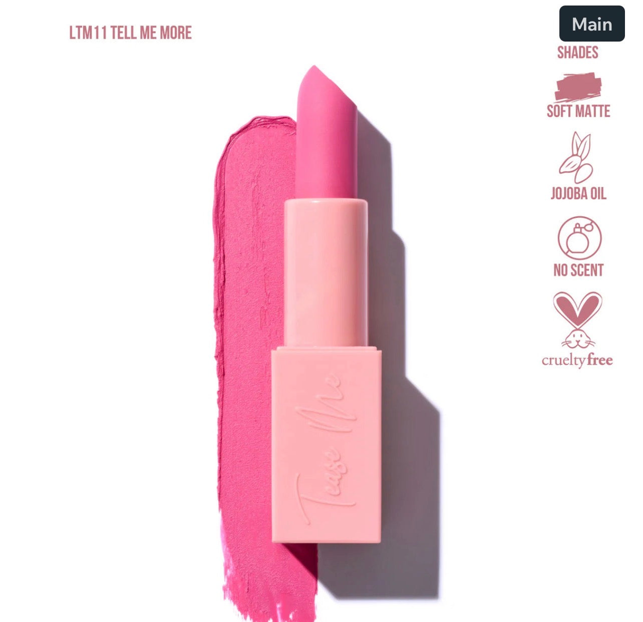 BEAUTY CREATIONS TEASE ME SOFT MATTE LIPSTICK (SHADE TELL ME MORE)