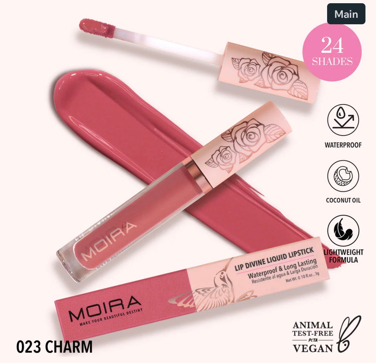 Moira LIP DIVINE LIQUID LIPSTICK (023, CHARM)