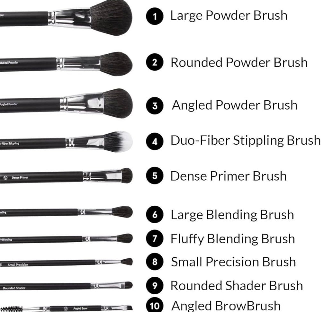 bh cosmetics Ultimate Essentials 10 Piece Face and Eye Brush Set with Bag 1's
