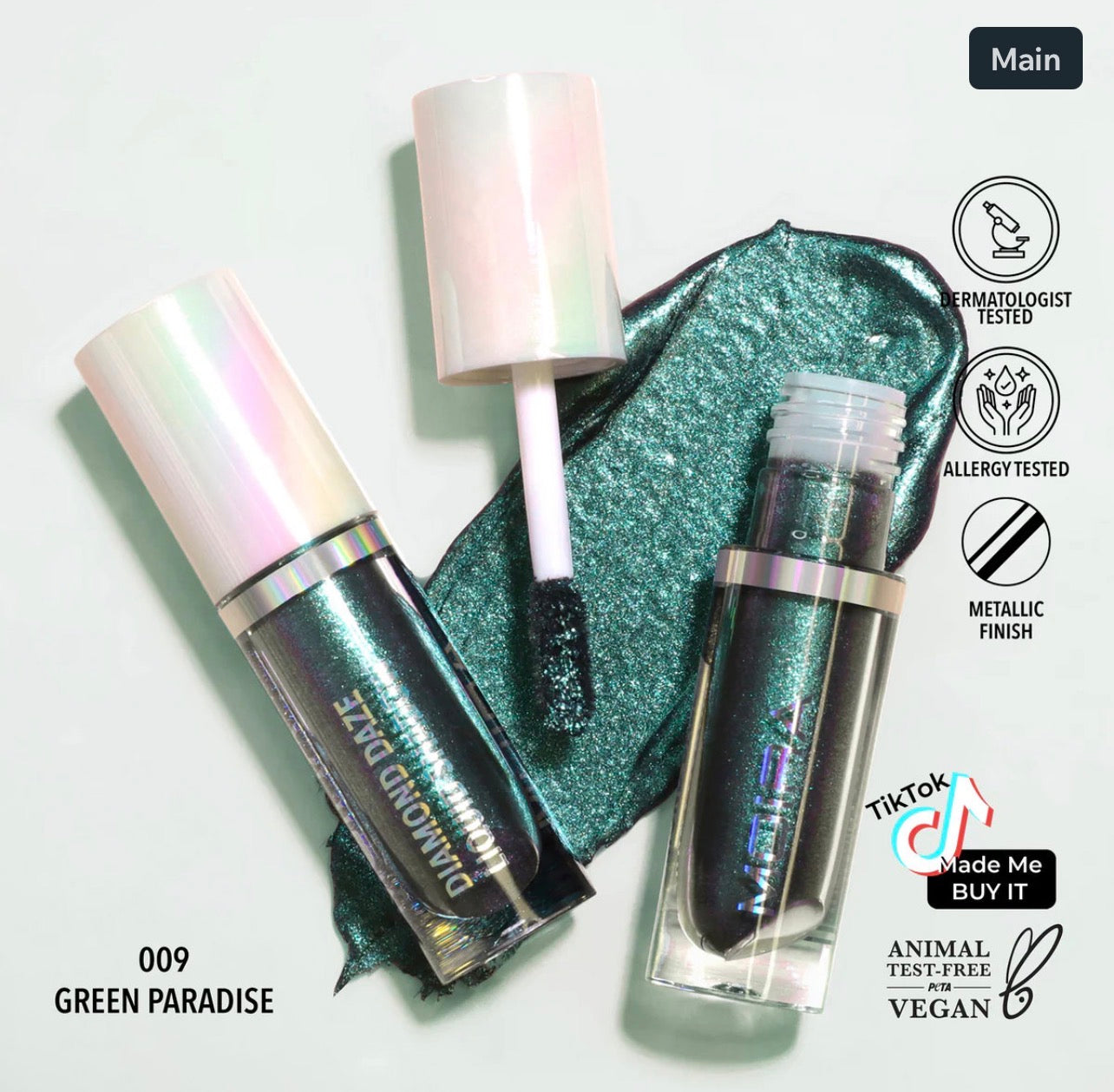 Moira DIAMOND DAZE LIQUID SHADOW (009, GREEN PARADISE)