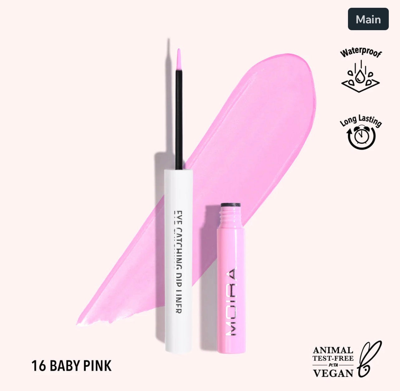 Moira EYE CATCHING DIP LINER (016, BABY PINK)