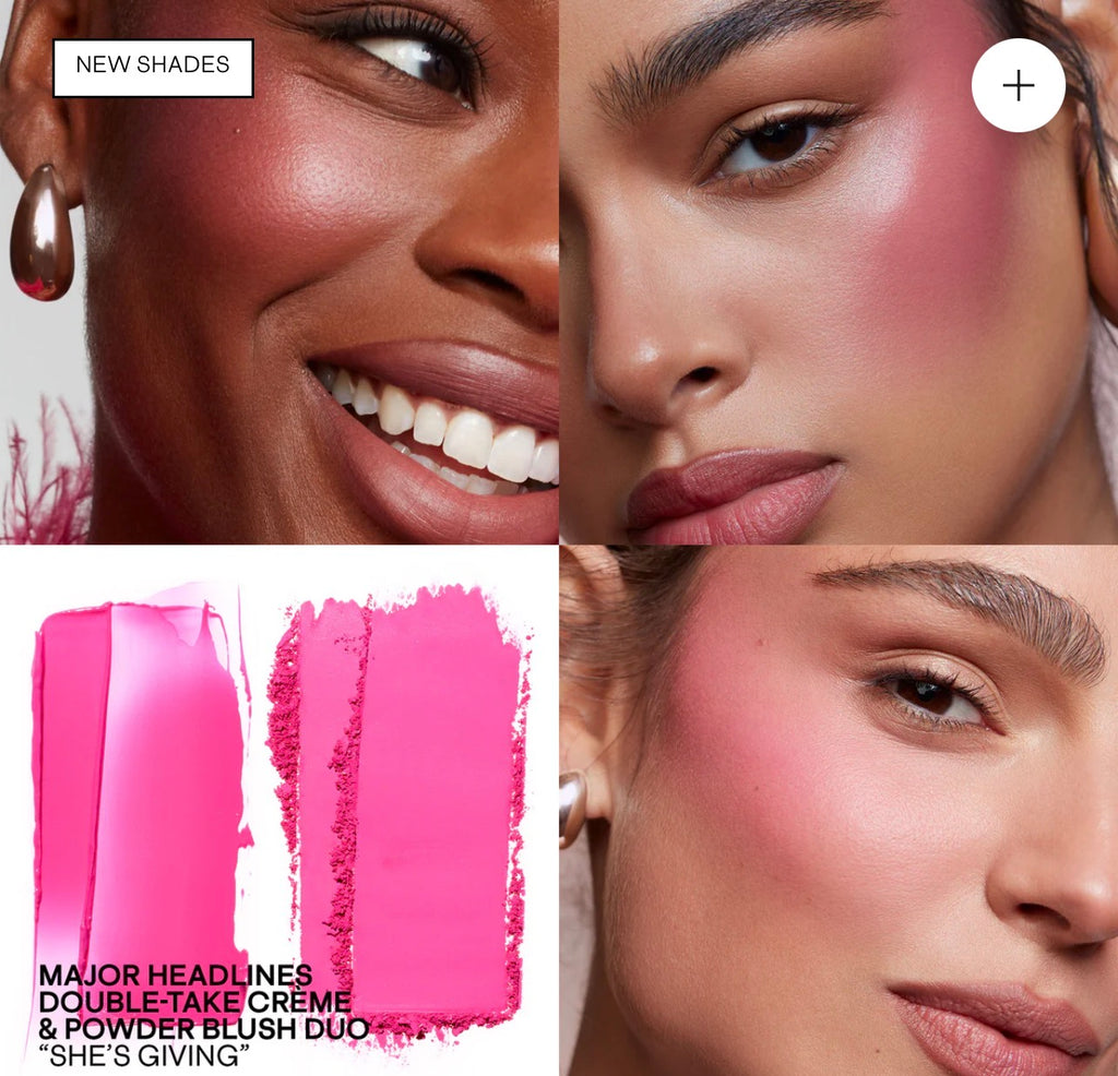 MAJOR HEADLINES DOUBLE-TAKE CREME & POWDER BLUSH DUO she is giving