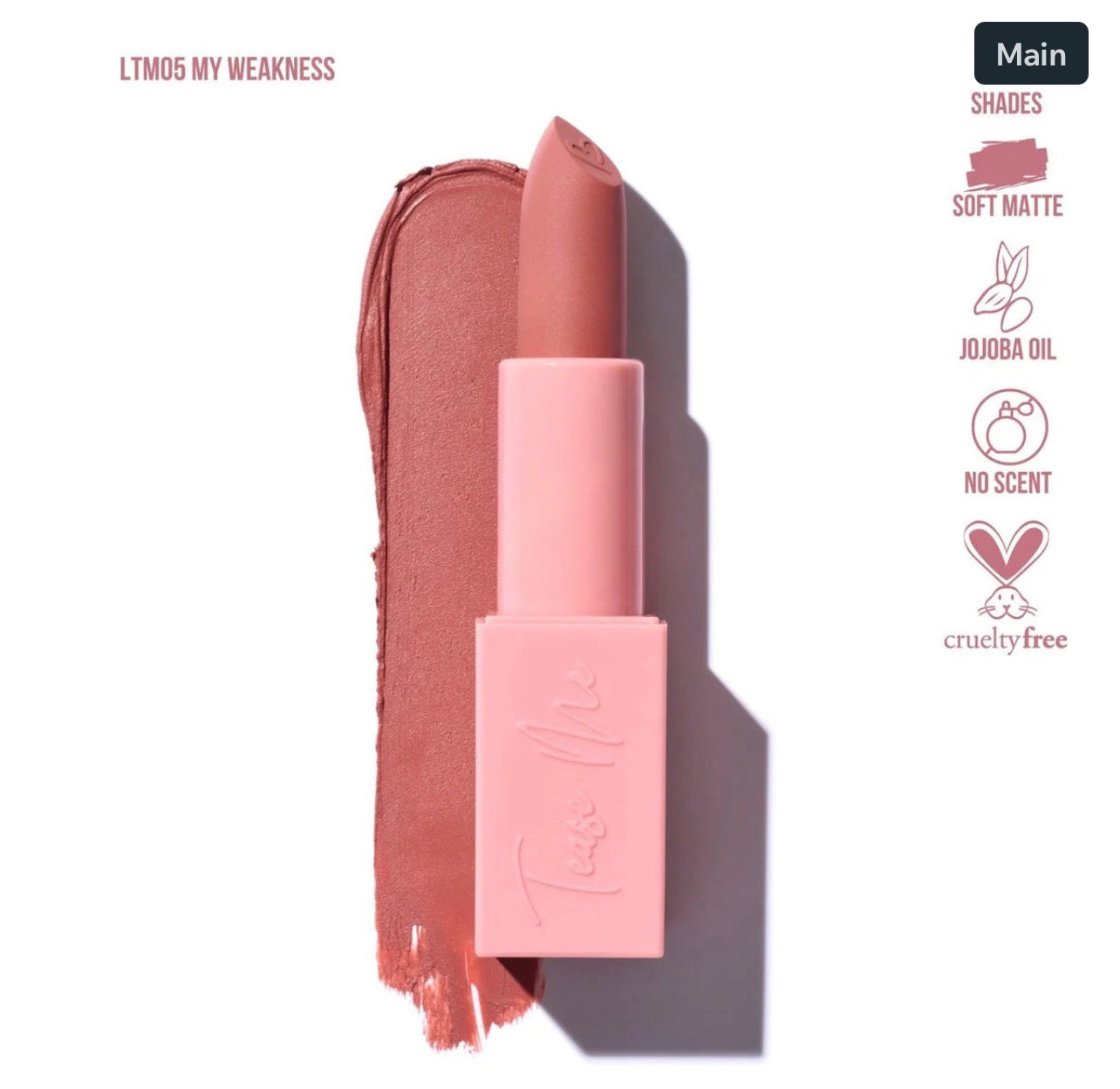 BEAUTY CREATIONS TEASE ME SOFT MATTE LIPSTICK (SHADE MY WEAKNESS)