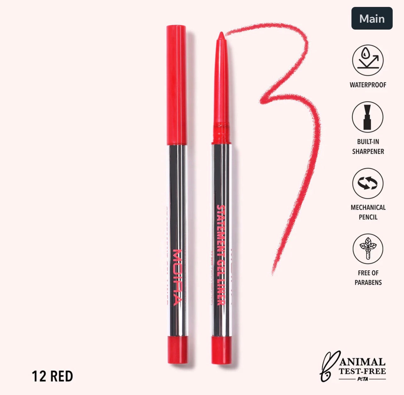 Moira STATEMENT GEL LINER (012, RED)