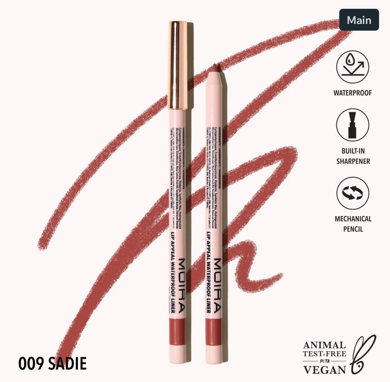 Moira LIP APPEAL WATERPROOF LINER (009, SADIE)