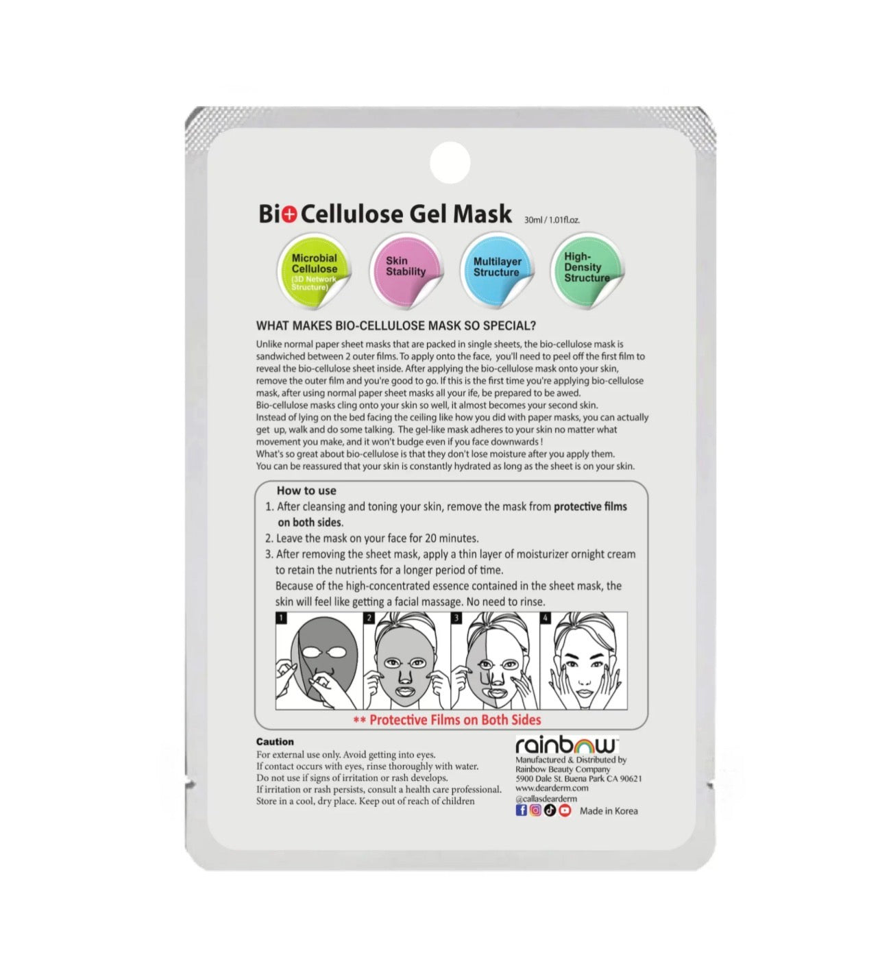 DEARDERM Bio-Cellulose Face Gel Mask – EGF