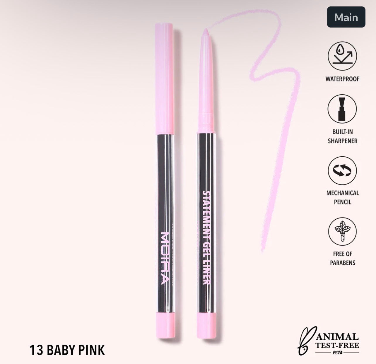 Moira STATEMENT GEL LINER (013, BABY PINK)