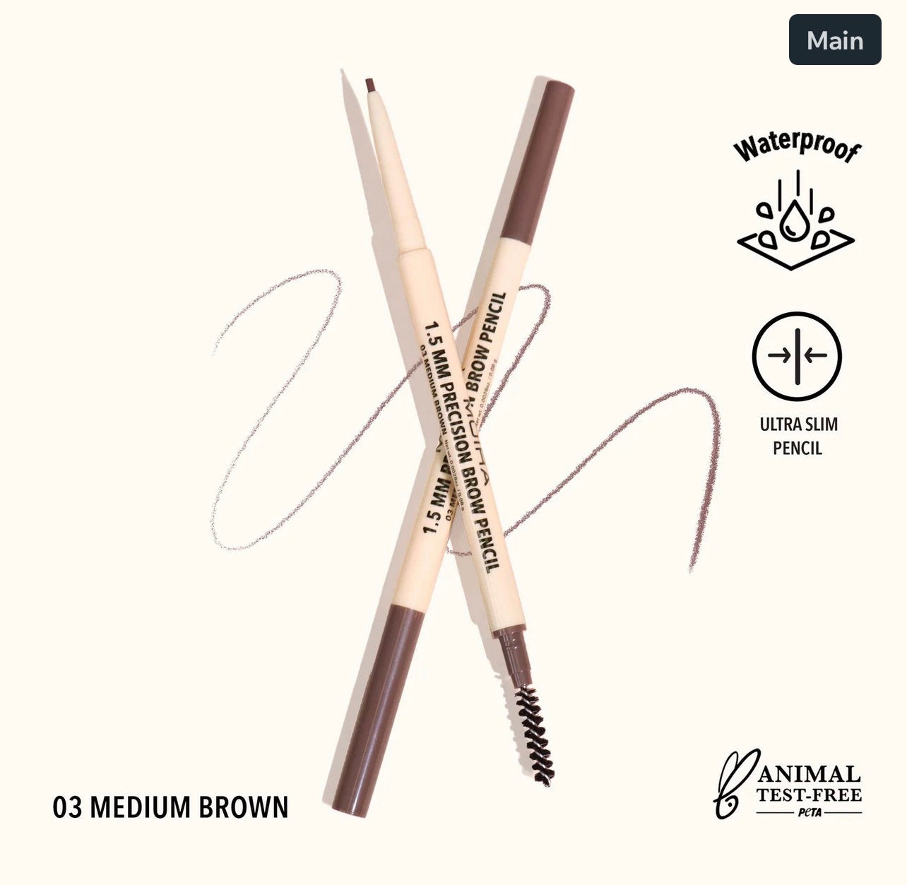 Moira eye brow pencil shade medium brown