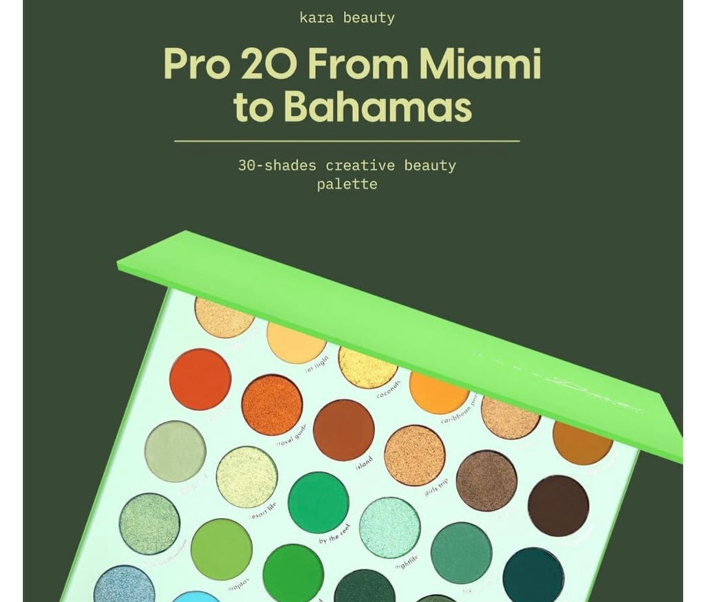 Kara beauty PRO20 FROM MIAMI TO BAHAMAS 30-Shades Creative Beauty Palette -VEGAN